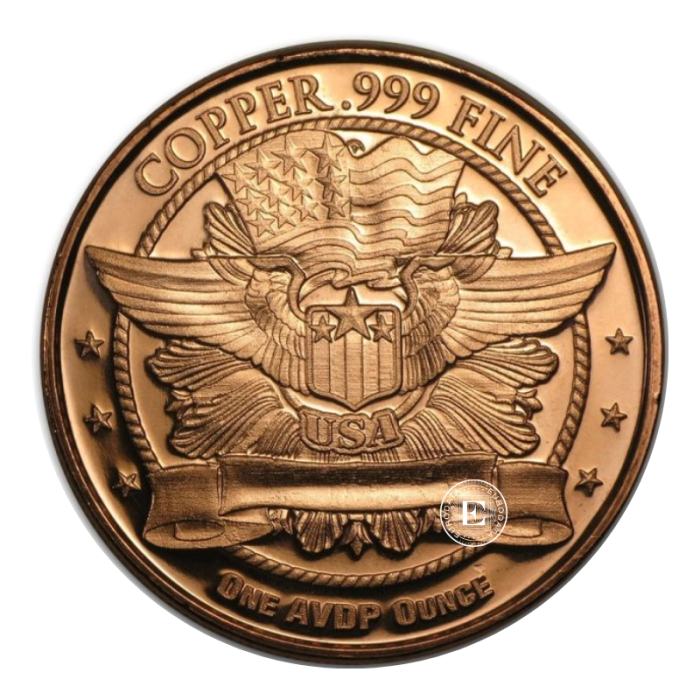 1 oz copper round Walking Liberty, USA (random year)