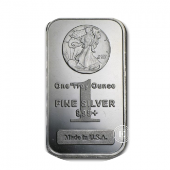 1 oz (31.10 g)  silver bar Walking Liberty, USA 999