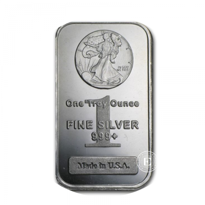 1 oz (31.10 g)  silver bar Walking Liberty, USA 999