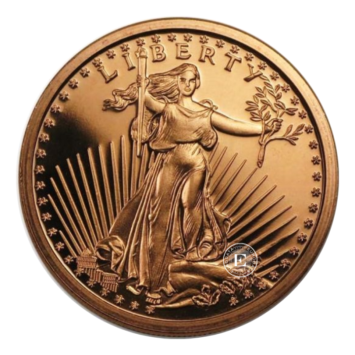 1 oz (31.10 g) varinė moneta St. Gaudens Walking Liberty, JAV (atsitiktiniai metai)
