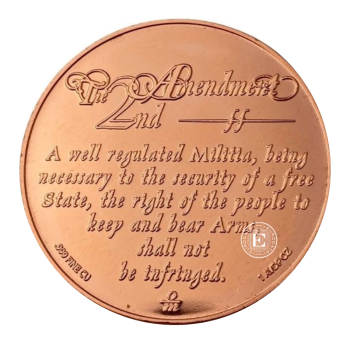 1 oz copper round We The People Will Protect our 2nd Amendment, USA (random year)