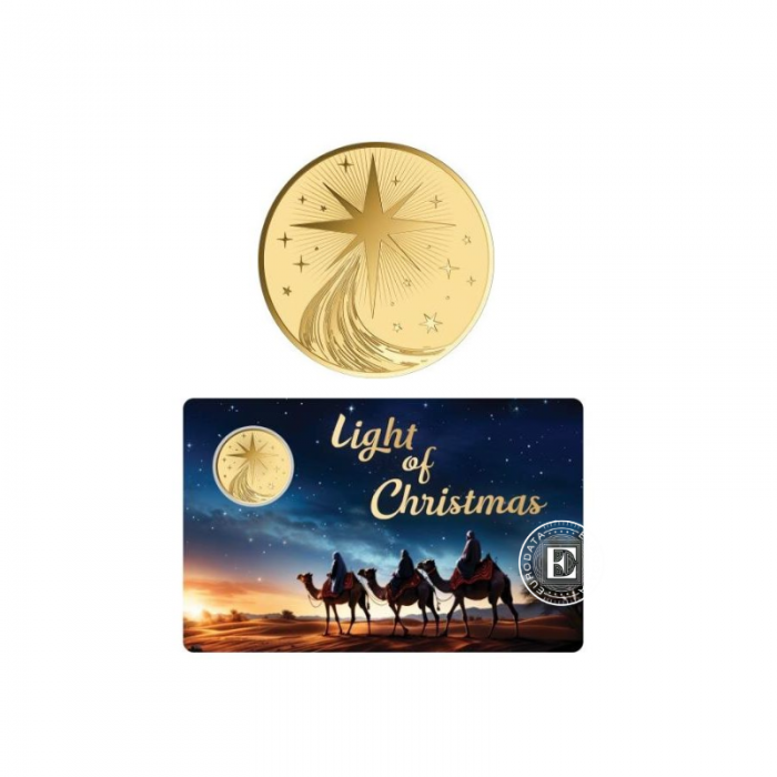 1/1000 oz auksinė moneta kortelėje Light of Christmas Three Wise Men, Čadas