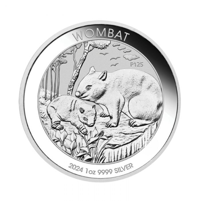 1 oz (31.10 g) srebrna moneta Wombat, Australia 2024