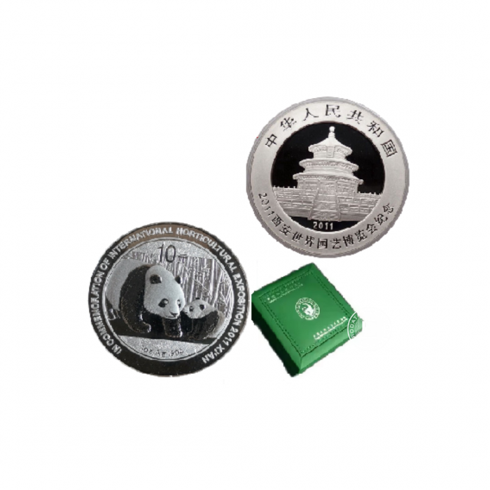1 oz (31.10 g) srebrna moneta Panda - Xi'an World Horticultural Expo,  Chiny 2011