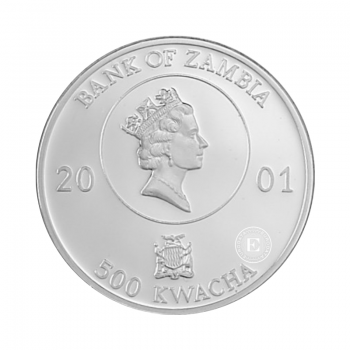 500 Kwacha (15 g) srebrna moneta 5th Football World Cup - 1954 German, Zambia 2001