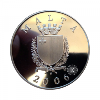 5 svarų (28.28 g) sidabrinė moneta Seras Temistoklis Zamitas, Malta 2006