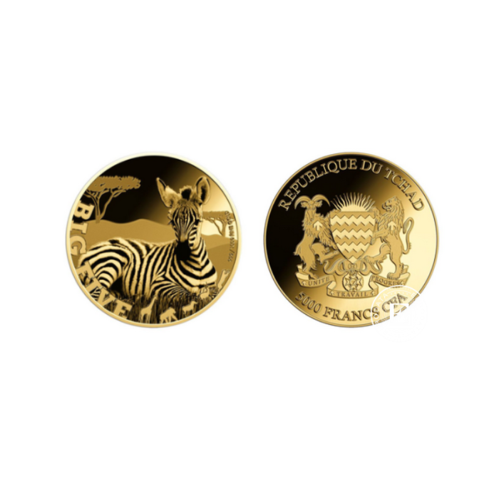 1/200 oz Goldmünze Big Five – Zebra Calf, Tschad
