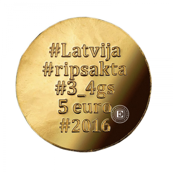 5 Eur (3.10 g) złota PROOF moneta Gold Brooches, Łotwa 2016