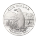 1 dolerio (27.22 g) sidabrinė PROOF moneta Geltonakis pingvinas, Naujoji Zelandija 1988