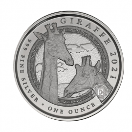 1 oz (31.10 g) Silbermünze Giraffe, Guinea 2021