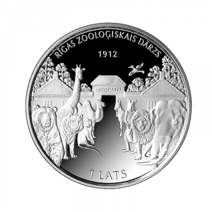 1 Lat  (27 g) silbermünze PROOF Riga Zoo, Lettland 2012