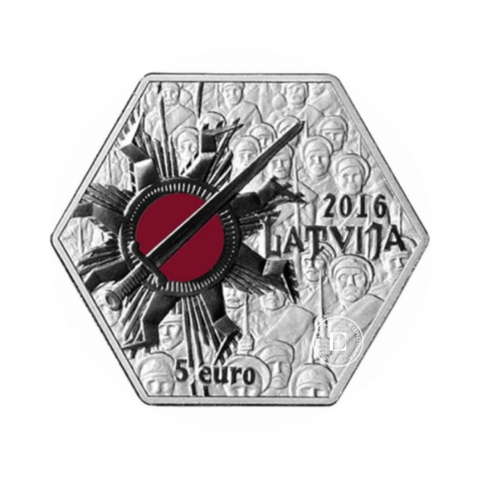 5 Eur (28 g) sidabrinė spalvota PROOF moneta Christmas battles, Latvija 2016