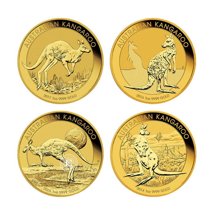 1 oz (31.10 g) auksinė moneta Kengūra, Australija (atsitiktiniai metai)