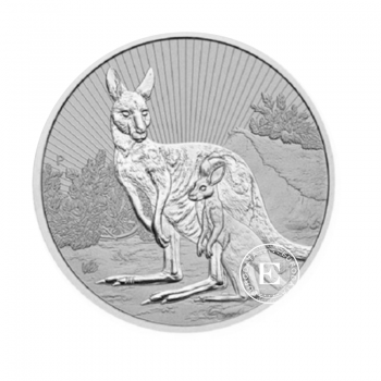 2 oz (62.20 g) sidabrinė moneta Kengūra motina ir vaikas, Next Generation, Australija 2023