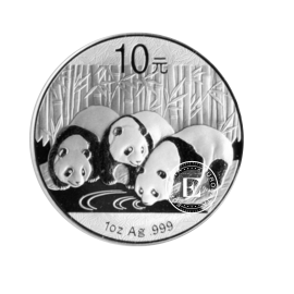 1 oz (31.10 g) srebrna moneta Panda, China 2013