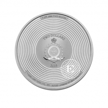 1 oz (31.10 g) sidabrinė moneta KISS 50-osios metinės, Niujė 2023