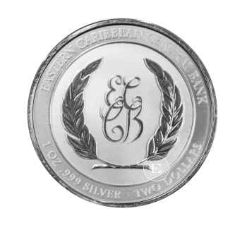 1 oz (31.10 g) silver coin Dominica EC8 -  Dolphin, Eastern Caribbean 2023