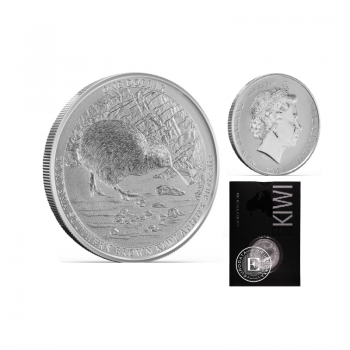 1 oz (31.10 g) Silbermünze auf der Karte Kiwi, Neuseeland 2023