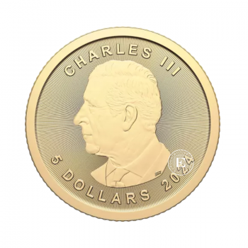 1/10 oz (3.11 g) auksinė moneta Klevo lapas, Kanada 2024