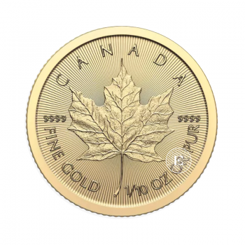 1/10 oz (3.11 g)  złota moneta Maple Leaf, Kanada 2024
