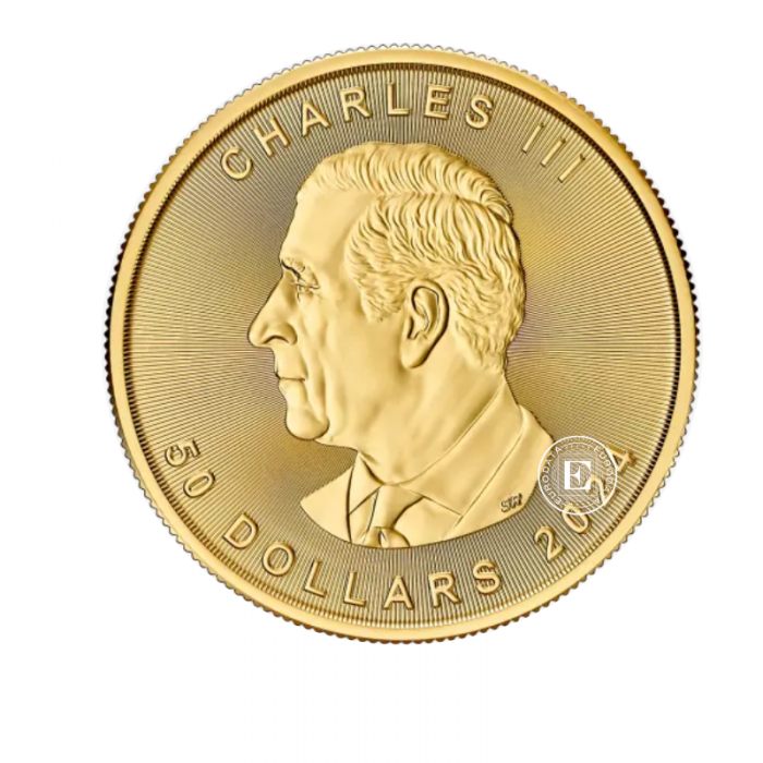 1 oz (31.10 g) auksinė moneta Klevo lapas, Kanada 2024