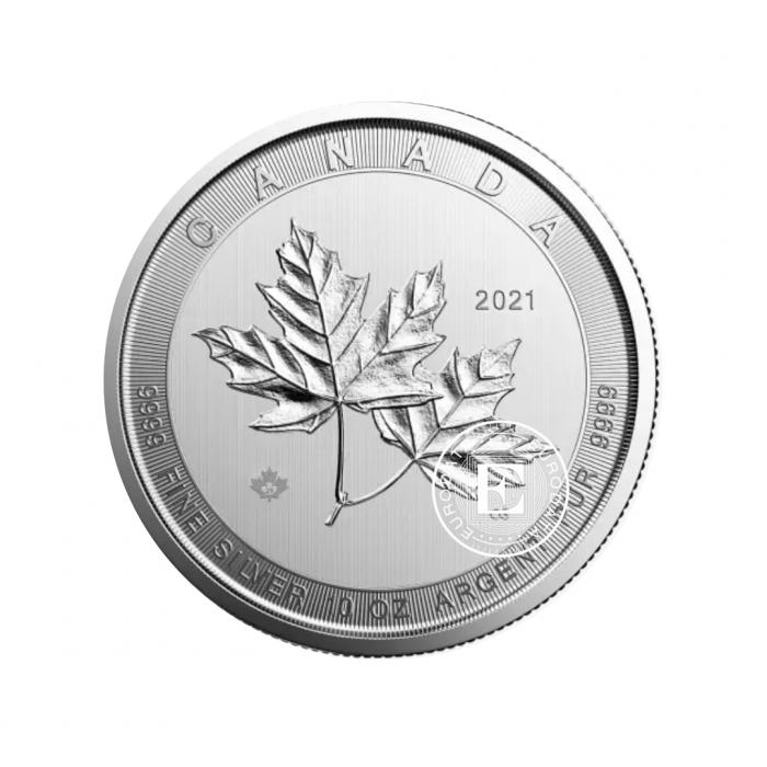 10 oz (3.11 g) sidabrinė moneta Klevo lapas, Kanada (atsitiktiniai metai)