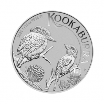 1/10 oz (3.11 g) pièce de platine Kookaburra, Australie 2023