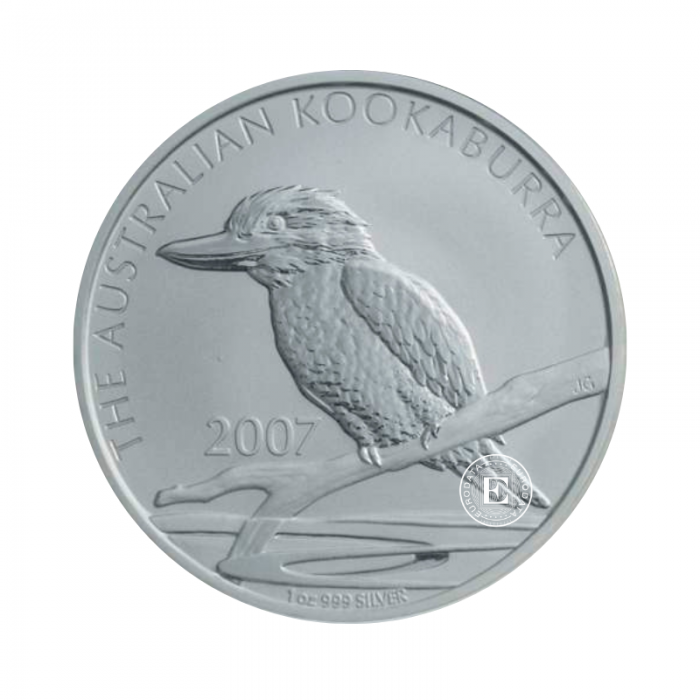 1 oz (31.10 g) sidabrinė moneta Kookaburra, Australija 2007