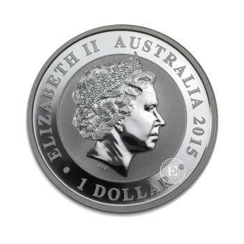 1 oz (31.10 g) sidabrinė moneta Kookaburra, Australija 2015