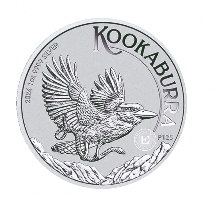 1 oz (31.10 g) srebrna moneta Kookaburra, Australia 2024