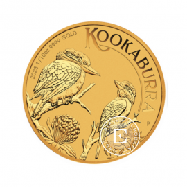1/10 oz (3.11 g) auksinė moneta Kookaburra, Australija 2023