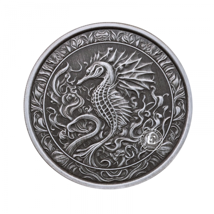 1 oz (31.10 g) pièce d'argent  Seahorse, Samoa 2023
