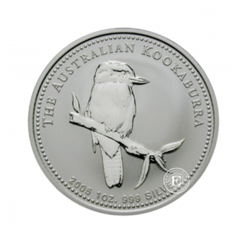 1 oz (31.10 g) sidabrinė moneta Kookaburra, Australija 2005