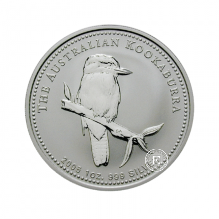 1 oz (31.10 g) sidabrinė moneta Kookaburra, Australija 2005