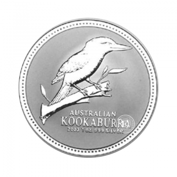 1 oz (31.10 g) sidabrinė moneta Kookaburra, Australija 2003