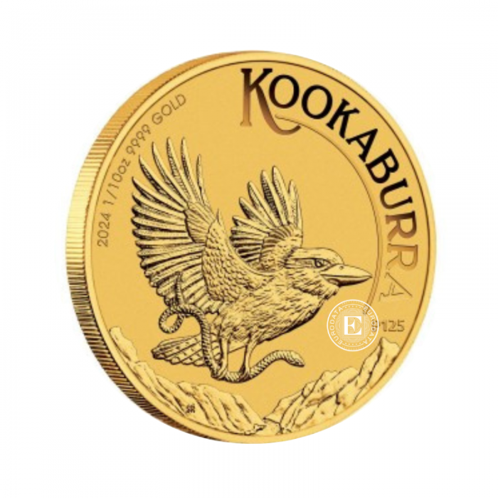 1/10 oz (3.11 g) złota moneta Kookaburra, Australia 2024