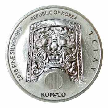1 oz  (31.10 g) sidabrinė moneta Chiwoo Cheonwang, Pietų Korėja 2018