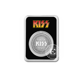 1 oz (31.10 g) sidabrinė moneta kortelėje KISS 50-osios metinės, Niujė 2023