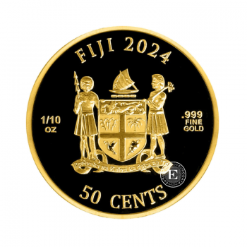 1/10 oz (3.11 g) auksinė moneta Cats, Fidžis 2024