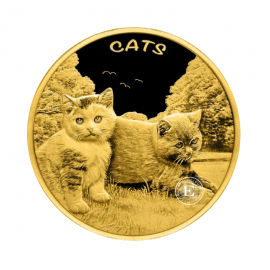 1/10 oz (3.11 g) złota moneta Cats, Fidżi 2024