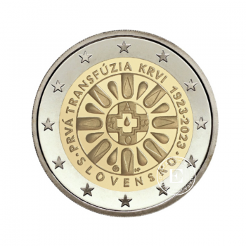 2 Eur moneta Pirmasis kraujo perpylimas, Slovakija 2023