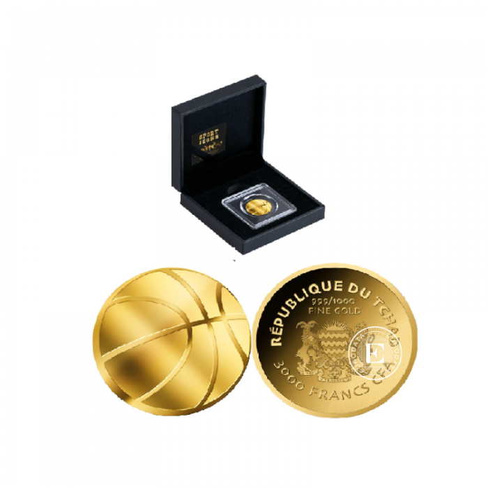 1/1000 oz auksinė moneta Krepšinis, Čadas