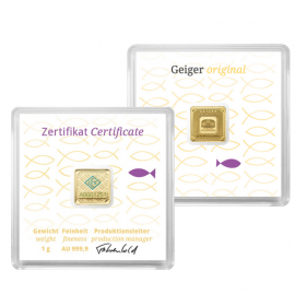 1g Goldbarren Christian events, Geiger Edelmetalle 999.9