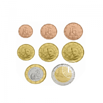 Euro coin set from 1 cent to 2 euros, Croatia 2023