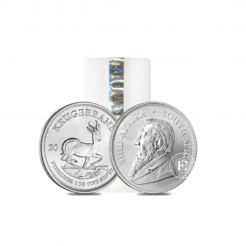 25 x 1 oz srebrna moneta Krugerrand, Afryka Południowa 2024 (tube)