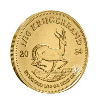1/10 oz (3.11 g) piece d'or Krugerrand, Afrique du Sud 2024