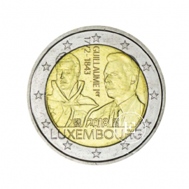 2 Eur coin The 175th anniversary of the death of Grand Duke Guillaume I, Luxembourg 2018