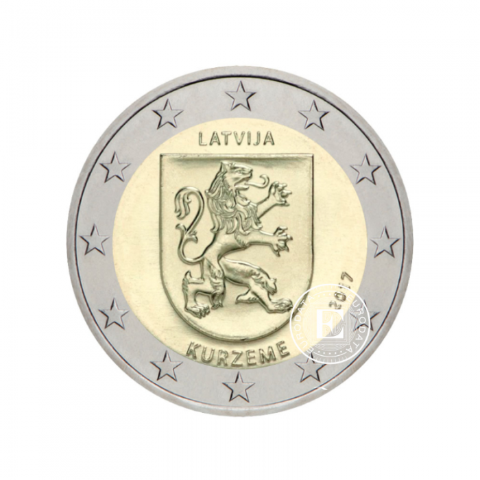 2 Eur moneta Kurzeme, Latvija 2017