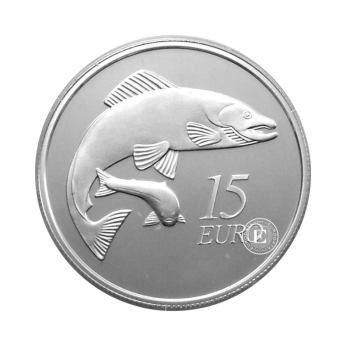 15 Eur (28.28 g) srebrna PROOF moneta Salmon, Irlandia 2011