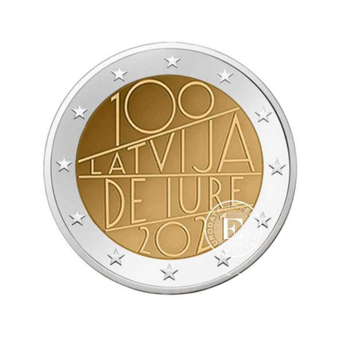 2 Eur coin 100th anniversary of de iure recognition of the Republic of Latvia, Latvia 2021